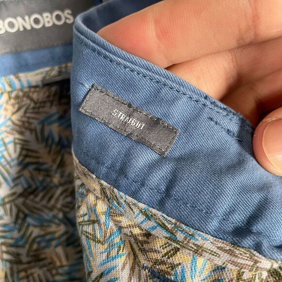 Bonobos Pants Mens 31 x 32 (31x29) Straight Leg Blue Washed Chino Stretch - Picture 4 of 11